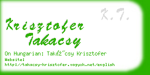 krisztofer takacsy business card